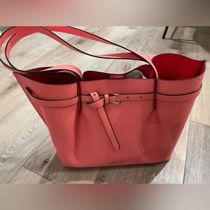 NWT MICHAEL KORS Emilia Large Pebbled Leather Tote Bag Grapefruit